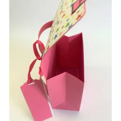 Schulranzen Schultasche aus Karton – Handgemachte Geschenkverpackung zur Einschulung (14,5 x 16 x 7,5 cm)