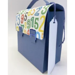 Schulranzen Schultasche aus Karton – Handgemachte Geschenkverpackung zur Einschulung (14,5 x 16 x 7,5 cm)