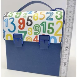 Schulranzen Schultasche aus Karton – Handgemachte Geschenkverpackung zur Einschulung (14,5 x 16 x 7,5 cm)