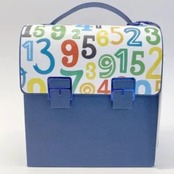 Schulranzen Schultasche aus Karton – Handgemachte Geschenkverpackung zur Einschulung (14,5 x 16 x 7,5 cm)