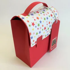 Schulranzen Schultasche aus Karton – Handgemachte Geschenkverpackung zur Einschulung (14,5 x 16 x 7,5 cm)