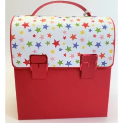 Schulranzen Schultasche aus Karton – Handgemachte Geschenkverpackung zur Einschulung (14,5 x 16 x 7,5 cm)