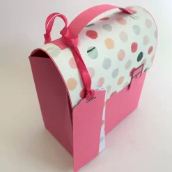 Schulranzen Schultasche aus Karton – Handgemachte Geschenkverpackung zur Einschulung (14,5 x 16 x 7,5 cm)