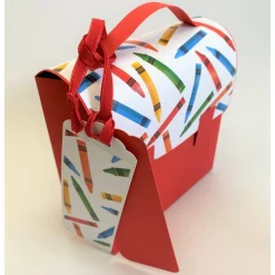 Schulranzen Schultasche aus Karton – Handgemachte Geschenkverpackung zur Einschulung (14,5 x 16 x 7,5 cm)