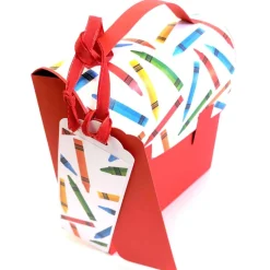 Schulranzen Schultasche aus Karton – Handgemachte Geschenkverpackung zur Einschulung (14,5 x 16 x 7,5 cm)