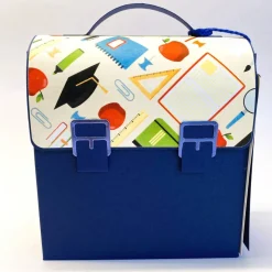 Schulranzen Schultasche aus Karton – Handgemachte Geschenkverpackung zur Einschulung (14,5 x 16 x 7,5 cm)