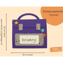 Schulrucksack Bastelset | Einladung zur Einschulung | Schulranzen basteln | Einladungskarten zum Schulanfang