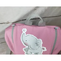 Schultertasche, Kitatasche, Rucksack, Musikbox-Tasche, Elefant, rosa