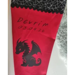 Schultüte aus Baumwollstoff Drache 70cm