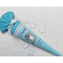 Schultüte aus Stoff Delfin