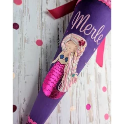 Schultüte aus Stoff Meerjungfrau Nixe mit Flosse