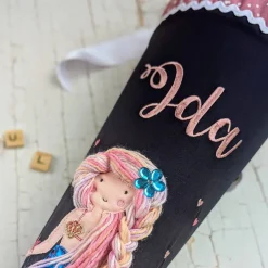 Schultüte aus Stoff Meerjungfrau Nixe mit Name – personalisierte Zuckertüte Einschulung