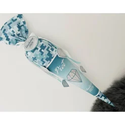 Schultüte aus Stoff mit Diamantmotiv passend zum Schulranzen