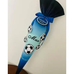 Schultüte aus Stoff mit Fußballmotiv
