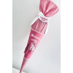 Schultüte aus Stoff mit Pferdemotiv