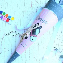 Schultüte aus Stoff Pferd (graues Pferd)