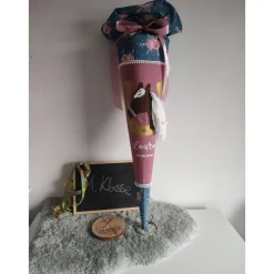 Schultüte aus Stoff Pferd und Rosen 70cm