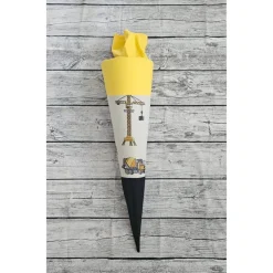 Schultüte Bagger Baustelle aus Stoff / 70cm für Jungs