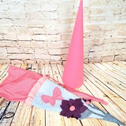 Schultüte "Blume, Schmetterling", 70 cm, Zuckertüte, Jeans Upcycling,