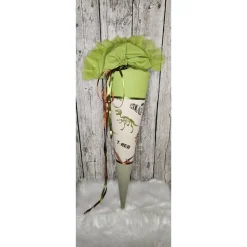 Schultüte Dino T-Rex aus Stoff in grün / 70cm für Junge