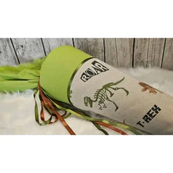 Schultüte Dino T-Rex aus Stoff in grün / 70cm für Junge