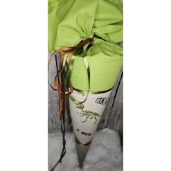 Schultüte Dino T-Rex aus Stoff in grün / 70cm für Junge