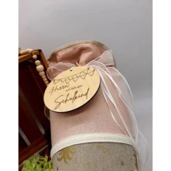 Schultüte Einhorn | Schultüte aus Stoff mit Holzanhänger, personalisiert | Schultüte aus Stoff für Mädchen | Goldglitzer