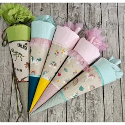 Schultüte Einhorn aus Stoff in Mint / 70cm / für Mädchen