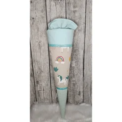 Schultüte Einhorn aus Stoff in Mint / 70cm / für Mädchen