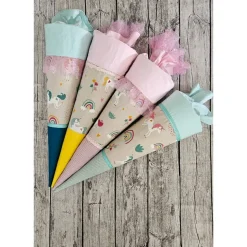 Schultüte Einhorn aus Stoff in Mint / 70cm / für Mädchen