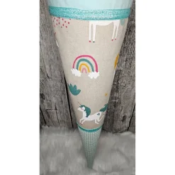 Schultüte Einhorn aus Stoff in Mint / 70cm / für Mädchen