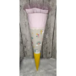 Schultüte Einhorn aus Stoff in rosa, gelb / 70cm/ für Mädchen