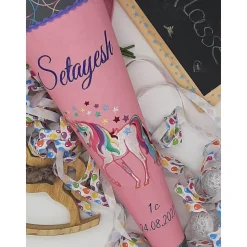 Schultüte Einhorn passend zum Step by Step Glitter Heart.