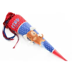 Schultüte Einschulung 2022 3D- Hund Waldi Pink Grau