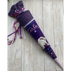 Schultüte Einschulung 2022 3D-Einhorn Schmetterlinge