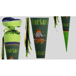 Schultüte Einschulung 2022 Dino Triceratops Vulkan