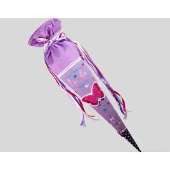 Schultüte Einschulung 2022 3D-Schmetterling Lila Flieder