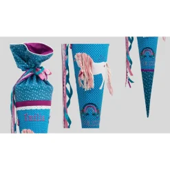 Schultüte Einschulung 2022 Einhorn Türkis