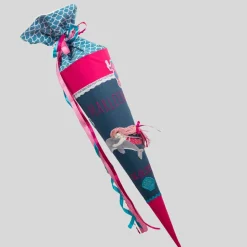 Schultüte Einschulung 2022 Mädchen mit Delfin Glitzer Name Datum