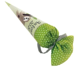 Schultüte Faultier hellgrün, Schultüte Stoff, Stoff-Schultüte, Schultüte mit Namen