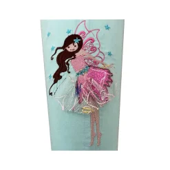 Schultüte Fee, Schultüte Stoff, lila Stoff-Schultüte, Schultüte Mädchen, Zuckertüte bestickt