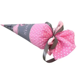 Schultüte Flamingo in rosa/grau, Schultüte Stoff, Stoff-Schultüte mit Namen, Schultüte Mädchen