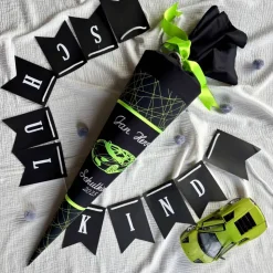 Schultüte für Jungen, passend zum ergobag Schulranzen Cybär Race, Rennauto, 70 oder 85 cm