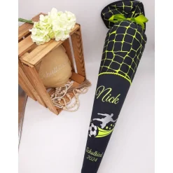 Schultüte Fussball, Fussballer passend zum Ergobag Drachenfliegbär / Schultüte aus Stoff / nachhaltig