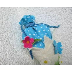 Schultüte gefilzt Filzschultüte mit Filzblumen und Schmetterlingen türkis