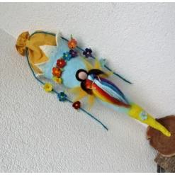 Schultüte gefilzt Filzschultüte mit Elfe Regenbogen