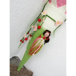 Schultüte gefilzt Filzschultüte Kirschenelfe für Mädchen deluxe