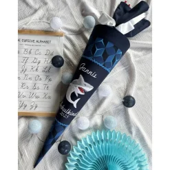 Schultüte Hai für Jungen, passend zum step by step Schulranzen Shark Dexter, 70 oder 85 cm