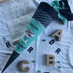 Schultüte Hai, passend zum Schulranzen ergobag BlubbBär, TraumzauBär, 70 cm oder 85 cm (Werbung wegen Markennennung)
