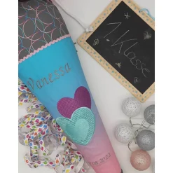 Schultüte Herzen passend zum Step by Step Glitter Heart.